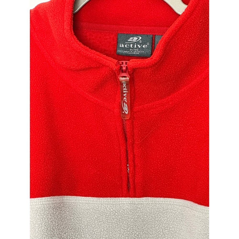 Utah Utes Red Gray Embroidered Active Fleece Quarter Zip Pullover Mens XL - Picture 6 of 14